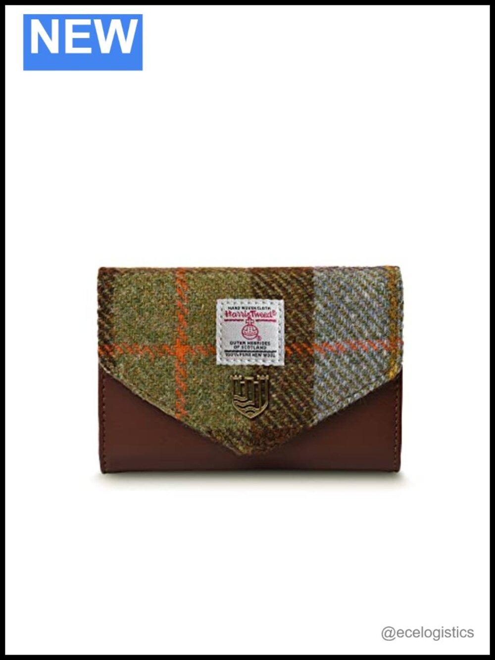 Harris Tweed Clasp Purse - SNOW PAW - Small Wallet